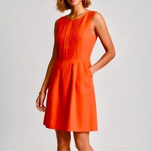 REISS Fabiola Vibrant Poppy Orange Fit & Flare Dress Size 8 Excellent Condition